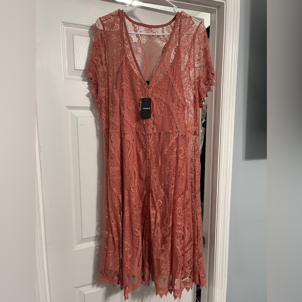 Torrid pink lace dress